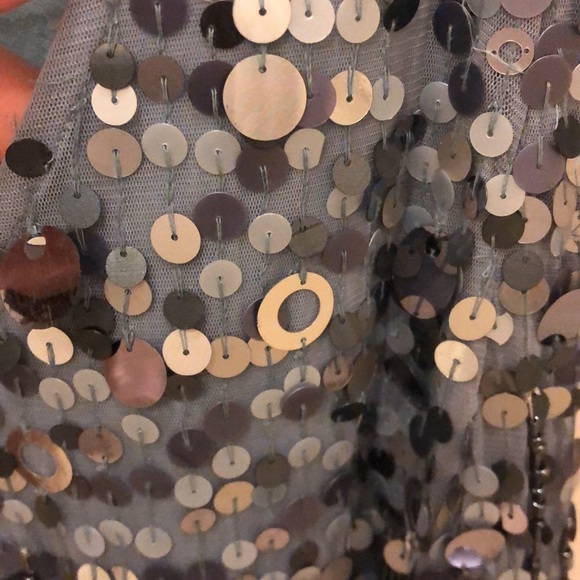 Light blue and silver sequence backless cocktail dress. Vintage Marciano - Picture 5 of 5